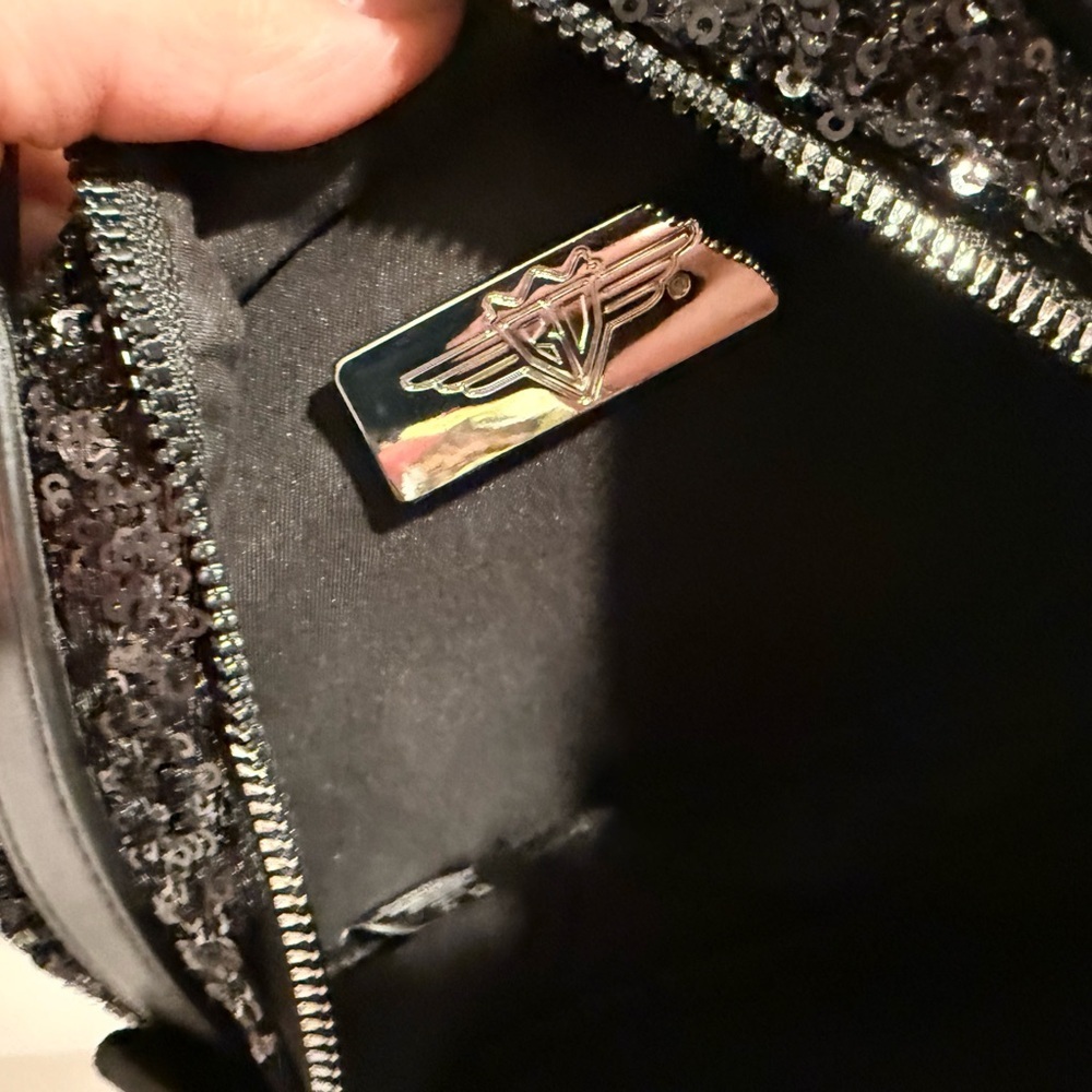Black Sequin Disney Poison Apple Crossbody Bag - Picture 3 of 4